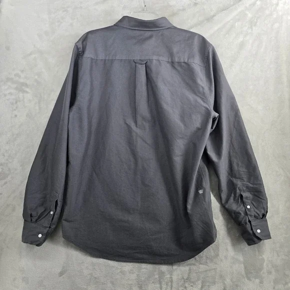 Mack Weldon Men's Oxford‎ Button-Down Dress Shirt Long Sleeve Gray Large - Picture 8 of 10